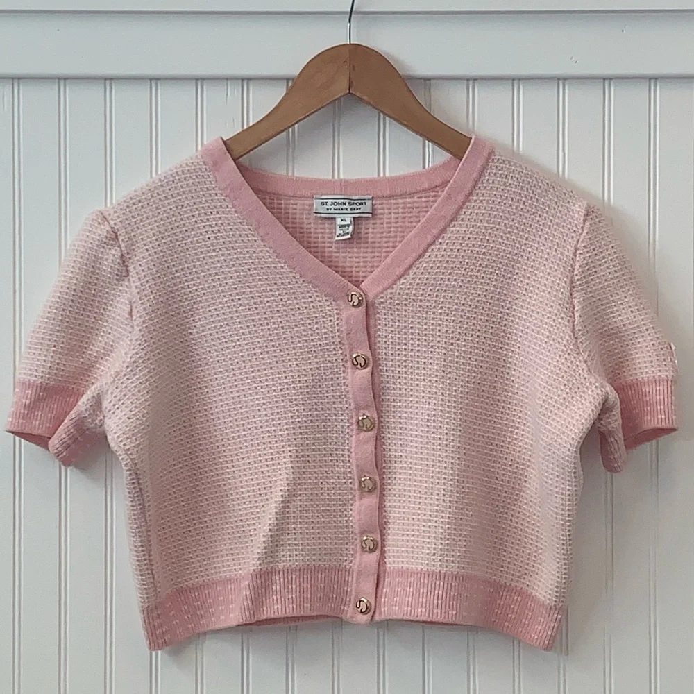 St John Sport Cropped Cardigan Sweater - Picture 1 of 11